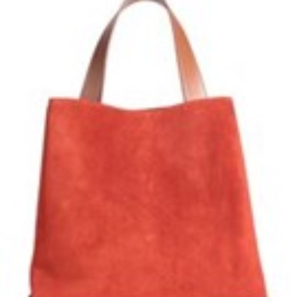NWT Orciani Suede Tote Orange - Picture 2 of 11